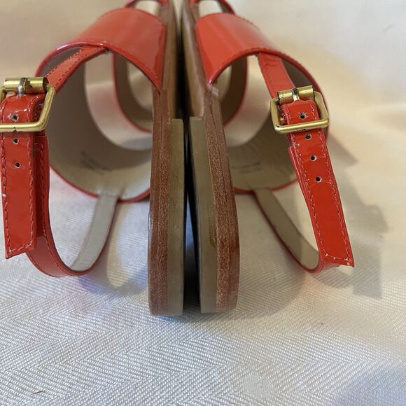 Boden Red Patent Leather Flat Heel Open Toe Sandals, Women’s Size 38/ 7.5 - Picture 8 of 11